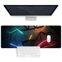 FoBianJie Cool Geometric Stripes Keyboard Mouse Pad Desk Mat, 3D Gaming Mouse Pad For Living Room And Bedroom, Home Decor For Gamers, Gift Mouse Pad With Non-Slip Rubber Base Back To School