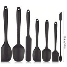 3/5/6/7 件耐热硅胶刮刀套装，厨具烘焙烹饪烧烤刮刀套装带刷子，优质橡胶刮刀烘焙烹饪用具适用于家庭厨房烧烤 - 黑色 - 查看 26