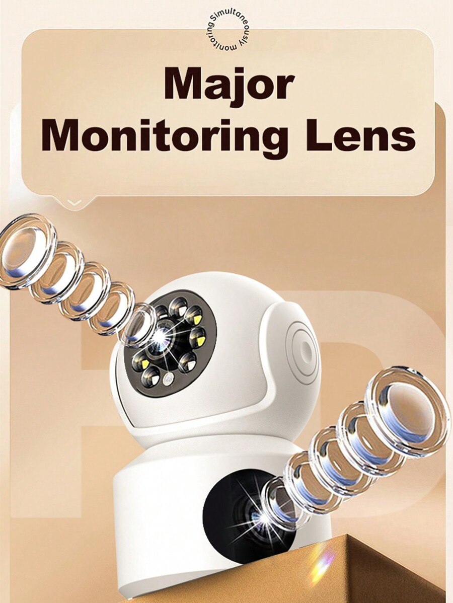 Dual Camera Auto Patrol Smart Security Camera, UltraWide Angle Dual