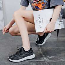 Unisex Non-Slip Breathable Mesh Tennis Shoes - 黑色 - 查看 4