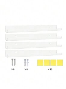 8pcs 12-Inch Clear Acrylic Nail Polish Rack, Wall-Mounted Nail Polish Storage Box And Display Shelf - Clear - View 11