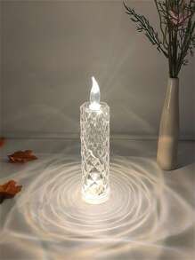 1 件/2 件/3 件玫瑰图案 LED 无焰蜡烛灯 - 电池供电，非常适合婚礼、节日装饰（含电池） - 無色 - 查看 5