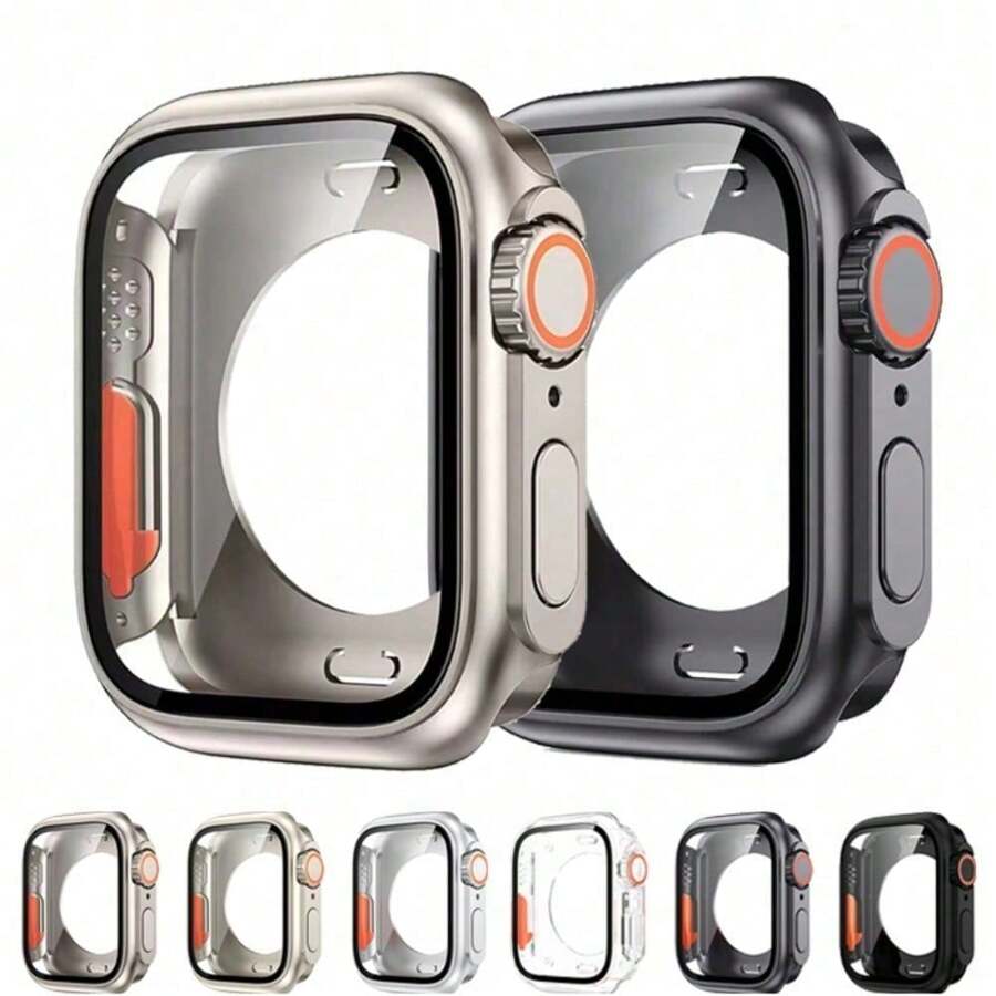 Screen Protector Cover Compatible With Apple Watch 46mm 42mm 44mm 45mm 40mm 41mm Hard PC Front Rear Bumper Case Compatible With Apple Watch 10 9 8 7 6 5 4 Change To Ultra