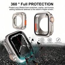 Screen Protector Cover Compatible With Apple Watch 46mm 42mm 44mm 45mm 40mm 41mm Hard PC Front Rear Bumper Case Compatible With Apple Watch 10 9 8 7 6 5 4 Change To Ultra