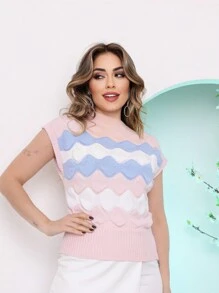 Women's Vest Blouse With Japanese Modal Sleeves - 淺粉色 - 查看 1