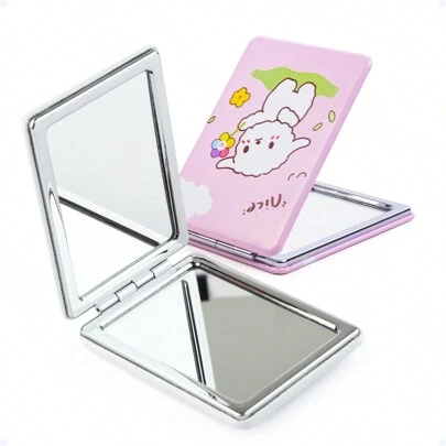 Espelhinho De Bolsa Portátil Com Lente De Aumento 5x Pequeno Personalizado Maquiagem