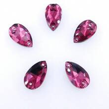 Slim Water Drop Shape Glass Multi Colors Shape Shiny Handmade Sewing Crystal Hand Sewn Rhinestone  Decoration Beads Flat Back With Holes Gems DIY Accessories Sew On Stones Strass For Decorating Clothes, Dress, Bags, Shoes, Brooches, Earrings, Handicrafts - Multicolor - View 19