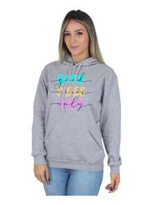 Women's Sweatshirt Casual Cold Weather Blouse Good Vibes Only - Xám - Xem 1