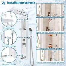 Froadp Stainless Steel Shower Panel 5 Functions Shower Column Rain Shower Waterfall Shower Massage Nozzles Hand Shower Shower Faucet Complete Kit - White - View 6