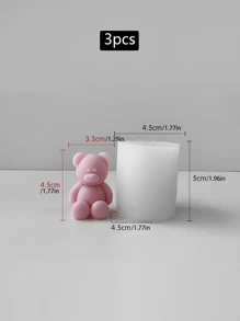 1pc 3D Teddy Bear Silicone Mold para artesanato DIY - Gesso artesanal e fabricação de velas, ornamentos decorativos, ideia de presente | Ferramentas e suprimentos para artesanato