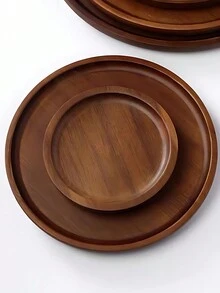1 khay gỗ tròn, phong cách Nhật Bản, thích hợp để đựng đồ ăn nhẹ tại nhà, trái cây hoặc đồ trang trí làm quà tặng Giáng sinh - Nhiều màu - Xem 3