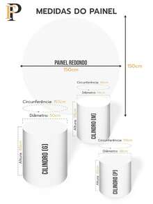 Round Panel Cover Kit + Trio Of Sublimated Cylinder Covers Party And Birthday Decoration Various Themes Adult Glitter Shiny Flashy With Glitter New Release - 完整套件 1149 - 查看 5