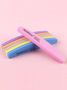 5pcs Double-Sided Nail Files With Flexible Foam Blocks And Half-Moon Shaped Buffing Blocks Manicure Tool Set - Multicolor - View 5