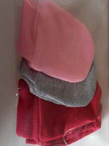 Kit Of 3 Pairs Of Gloves In Various Colors, Boy, Girl And Neutral. 100% Cotton Rib. - 淺粉色 - 查看 1