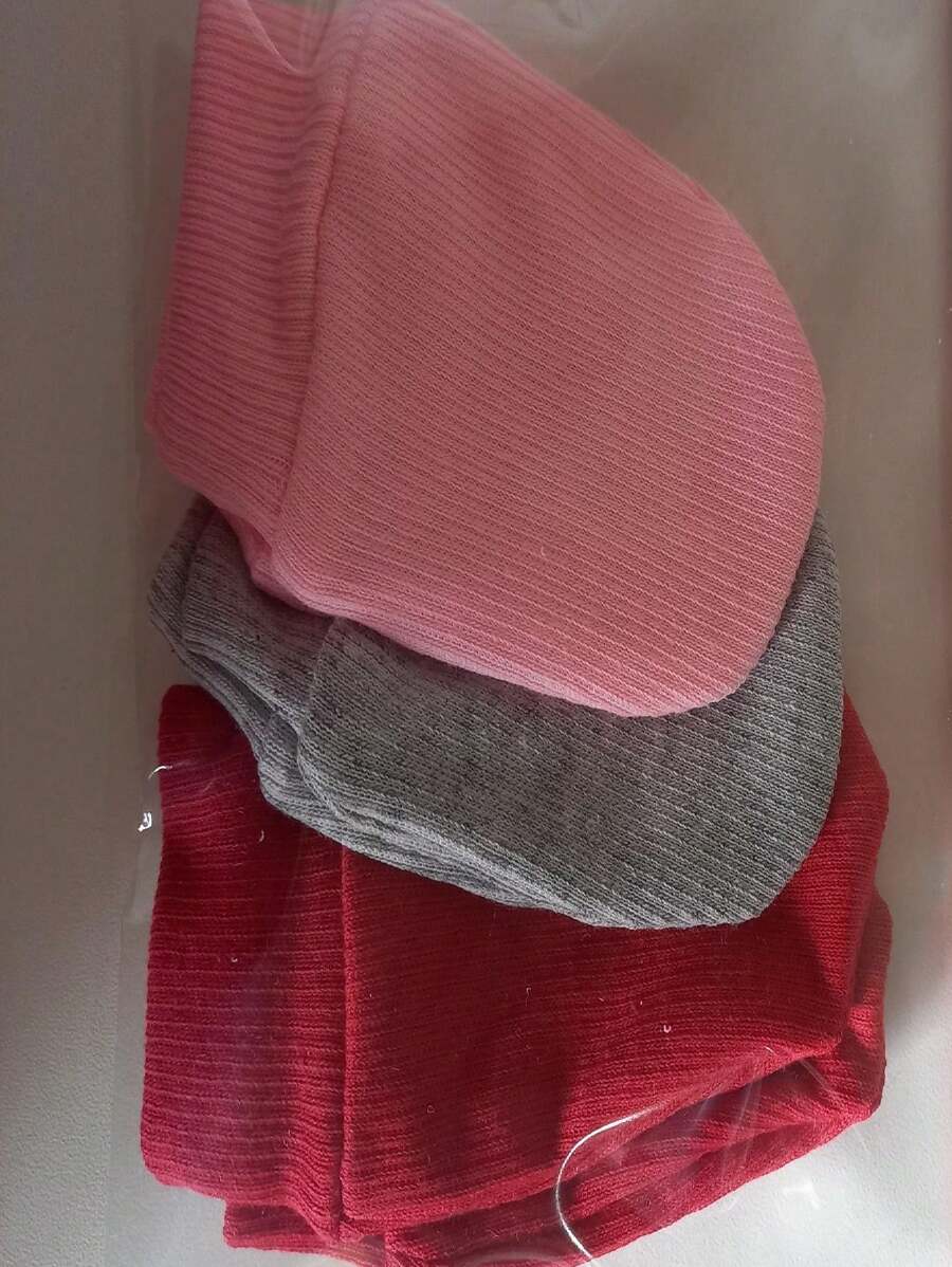 Kit Of 3 Pairs Of Gloves In Various Colors, Boy, Girl And Neutral. 100% Cotton Rib. - 淺粉色 - 查看 1