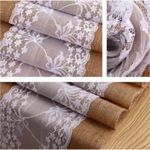 1pc Decorative Lace Linen Tablecloth, Farmhouse Style, 30 X 275cm, Suitable For Daily Meals, Weddings, Parties And Holiday Home Decor - Middle Lace Table Runner - View 6