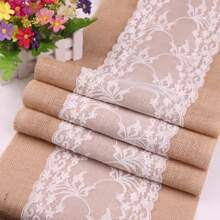 1pc Decorative Lace Linen Tablecloth, Farmhouse Style, 30 X 275cm, Suitable For Daily Meals, Weddings, Parties And Holiday Home Decor - Middle Lace Table Runner - View 9