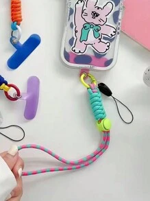 Cordón de muñeca multicolor para teléfono, ajustable, anti-pérdida, resistente, con llavero, soporte para USB, regalo para madre, familia, amigos, cumpleaños, festividades, accesorio para teléfono, cadena para teléfono