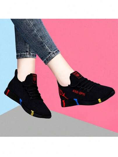 Mujeres de color sólido de la PU de punta redonda con cordones Zapatillas de deporte, cómodo antideslizante Casual Zapatillas de deporte, zapatillas de deporte de las mujeres para el trabajo, el deporte y todos los díasZapatos casuales de tela, zapatillas de deporte de mujer, zapatos de mujer, zapatos de verano, zapatos de tenis para mujer, zapatos de puesto, zapatillas de deporte