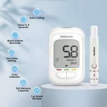 Sinocare AQ PRO I Diabetes Testing Kit Blood Glucose Monitor With 100 Test Strips Fullset In Mg/DL - Blue and White - View 4