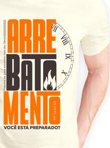Camiseta Unissex ARREBATAMENTO Congresso Jovem Estampa Gospel Moda Evangélica 100% Algodão - Bege - Visão 3