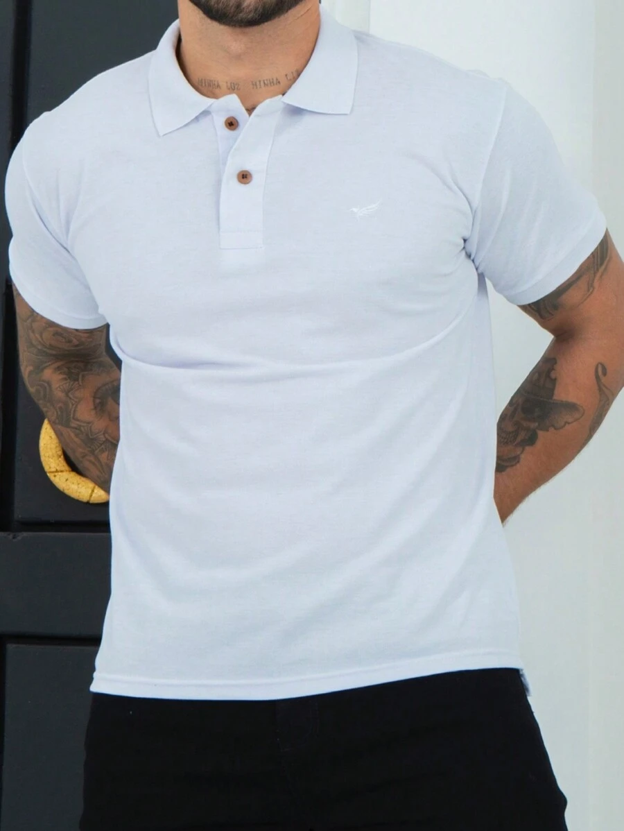 Men's Short Sleeve Piquet Polo Shirt - 白色 - 查看 1