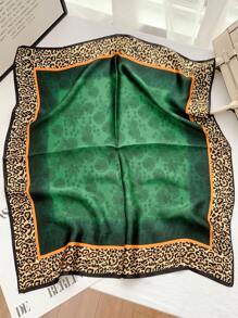 1pc Satin Simple Printed Small Square Bandana Scarf, Classic Elegant Decor Neckerchief, Fashion Accessory - Multicolor - View 3