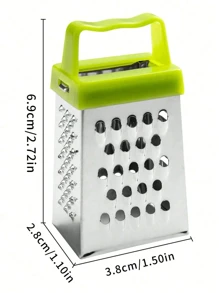 1个不锈钢迷你奶酪刨丝器，颜色随机，创意盒形刨丝器，适用于刨奶酪、生姜、蔬菜，四面不锈钢蔬菜刨丝器，多功能蔬菜刨丝器，厨房工具 - 彩色 - 查看 7