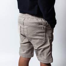 Men's Beige Twill Bermuda Shorts With Elastic And Drawstring Waist - Màu be - Xem 5