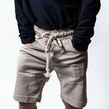 Men's Beige Twill Bermuda Shorts With Elastic And Drawstring Waist - Màu be - Xem 2