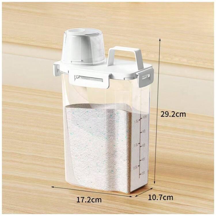 1pc Airtight Food Storage Container With Lid, Leak-Proof Sealed Canister For Grains, Nuts, Flour And Rice, Kitchen Organizer And Pantry Storage, Kitchen Accessory - Multicolor - View 3