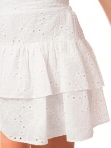 Falda Short Corta Mujer Casual Blanca para Dama de Algodón - Blanco - Ver 2