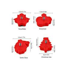 4pcs Christmas 3D Cartoon Plastic Cookie Cutters Set, Baking Molds For Cookies Christmas Decorations Christmas Decor Christmas Gifts Christmas Party Supplies - Multicolor - View 8