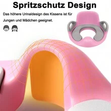 VA-Cerulean Children's Toilet Seat, Toilet Seat For Children 1-8 Years, Toilet Trainer With Anti-Slip Padding, Handle, Backrest And Splash Guard, White / Pink / Blue - Pink - View 8