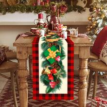 1 tấm khăn trải bàn Giáng sinh, hộp quà Giáng sinh hình người bánh gừng, khăn trải bàn bằng polyester, khăn trải bàn trang trí tiệc Giáng sinh, thích hợp cho trang trí bàn tiệc Giáng sinh mùa đông tại nhà - Nhiều màu - Xem 8