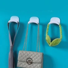 4 件装易于安装的免钻孔壁挂式耳机支架 - 防水塑料耳机收纳挂钩，非常适合卧室、浴室、办公室和宿舍收纳 - 彩色 - 查看 8