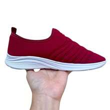 Easy-On Half-Shoe Sneakers For Adults, Sports, Lightweight, Non-Slip, Soft, Comfortable Sole - Màu Đỏ Sâu - Xem 5
