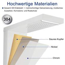 Froadp Shower Column Stainless Steel Shower System Rainfall Shower With Shower Head, Hand Shower, Massage Jets For Shower And Bath - White - View 4