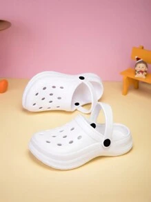 Dép lê trẻ em màu trơn, đế EVA chống trượt, kiểu dáng thường ngày, dép đi biển đế dày mềm mại thoải mái, dép khoét lỗ, dép thể thao. - trắng - Xem 2