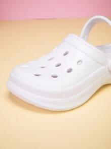Dép lê trẻ em màu trơn, đế EVA chống trượt, kiểu dáng thường ngày, dép đi biển đế dày mềm mại thoải mái, dép khoét lỗ, dép thể thao. - trắng - Xem 5