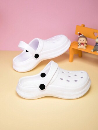 Kids' Solid Color All Season Waterproof Slip-On Beach Sandals, Anti-Skid EVA Casual Comfortable Thick-Sole Breathable Slippers