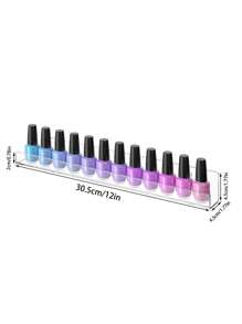 8pcs 12-Inch Clear Acrylic Nail Polish Rack, Wall-Mounted Nail Polish Storage Box And Display Shelf - Clear - View 8