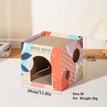 Biệt thự mèo gấp theo chiều dọc có hộp các tông sóng mật độ cao hai lớp, phù hợp với mọi mùa, tổ mèo bán kín, bảng cào cho mèo, bảng lỗ chơi cho mèo, nhà cho mèo & chung cư - Nhiều màu - Xem 16