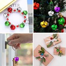 100 个 0.5 英寸铃铛用于工艺多色圣诞铃铛 DIY 工艺铃铛用于家居装饰节日和派对装饰金属铃铛节日装饰品 - 彩色 - 查看 5