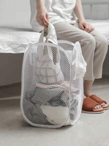 1/2 chiếc giỏ đựng đồ giặt dạng bật có dung tích lớn có tay cầm – Giỏ đựng đồ giặt dạng lưới có thể gấp lại để đựng quần áo bẩn, váy, giày dép, quần jean, bốt, váy, giỏ đựng đồ giặt, giỏ đựng đồ giặt có thể gấp lại - Nhiều màu - Xem 2