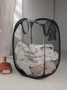 1/2 chiếc giỏ đựng đồ giặt dạng bật có dung tích lớn có tay cầm – Giỏ đựng đồ giặt dạng lưới có thể gấp lại để đựng quần áo bẩn, váy, giày dép, quần jean, bốt, váy, giỏ đựng đồ giặt, giỏ đựng đồ giặt có thể gấp lại - Nhiều màu - Xem 4