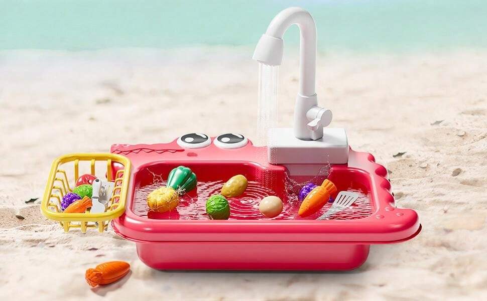 Kinder Waschbecken Spielzeug Mit Elektrischem Wasserhahn - Lernspielzeug Ab 3 Jahren