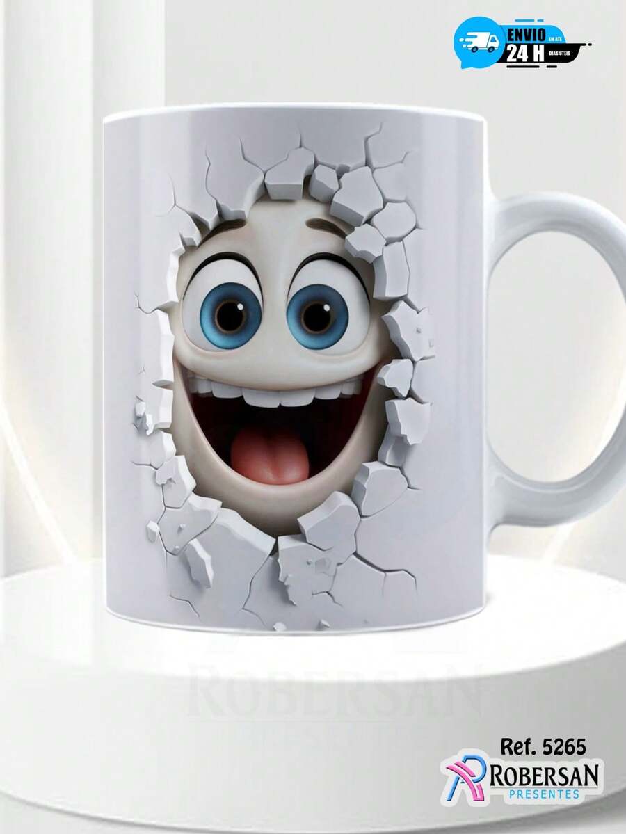 Personalized Different Porcelain Coffee Mugs 3D Faces 5265 - trắng - Xem 1