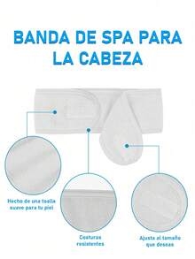 1 Piece Women's Headband For Facial Makeup, Towel And Spa Cloth, Easy To Wash, Adjustable For Face Washing, Shower, Facial Mask, Yoga. - 白色 - 查看 6