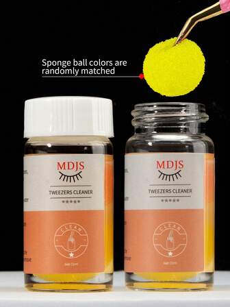 1 Piece Eyelash Tool Tweezers Cleaner 15ml Tweezers Cleanser Sponge Ball Friction Increasing Liquid Glue Remover For Eyelash Extension Tools